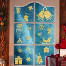 Golden Snowflake Decals Home Decoration Merry Christmas Stickers Static Clings
