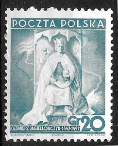 1938  POLAND HISTORY MLH OG VF🔥KASIMIERZ JAGIELLONCZYK-1447-1492.🔥 - Picture 1 of 2