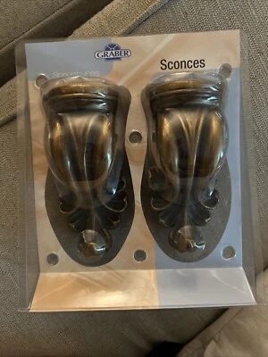 Graber Gold Leaf Sconces. 2 Pack. Vintage Look. - Image 1 of 2