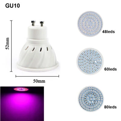 6x GU10 LED Grow Lights 8W Full Spectrum Plant Bulb Hydroponic Lamp - Image 1 of 2
