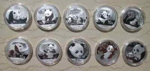 2011-2020 China 30g(1oz) Silver Panda Coins Set in Gift Box - Picture 1 of 7