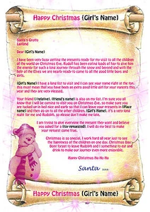 Mädchen personalisierter Brief vom Weihnachtsmann + Nordpol Umschlag V1 - Bild 1 von 2