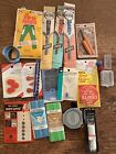 Lot of Vintage Sewing Junk Drawer  Crafts Zippers Snaps Hooks Pockets Ripper +++