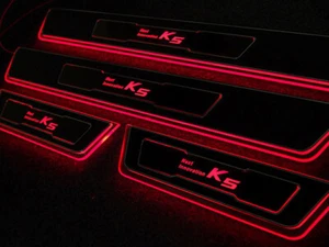 Interior Lights Step Door Scuff LED Plate Red (Fits: KIA 2016+ Optima K5) - Picture 1 of 6