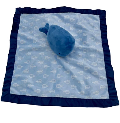 Manta bebé ballena azul Cloud Island Lovey detalle de ancla de seguridad borde satinado Foto 1 de 4