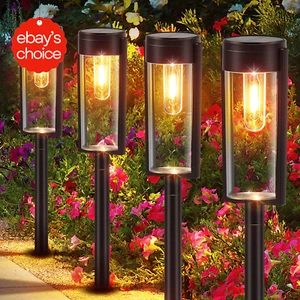 Solar Pathway Lights Outdoor 6 Pack Waterproof Auto On Off Landscape Yard Patio - Picture 1 of 12