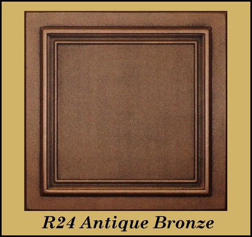 Antique Copper Styrofoam Ceiling Tiles - 20"x20", Glue-Up, R24 Pattern (Open Box)