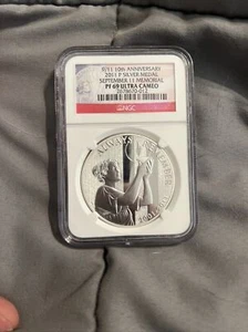 2011 P 9/11 10th Anniversary Silver Medal NGC PF69💥FLAWLESS QUALITY💥Early Rel - Picture 1 of 2