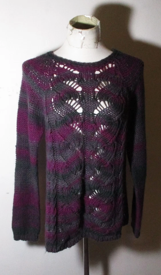 Suéter de Lana "Hecho en Italia" LOLA'S Verde Púrpura Talla L Foto 1 de 4
