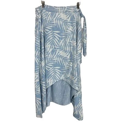 Falda envolvente Tencel alta baja con estampado de palma azul Soft Surroundings grande Foto 1 de 4