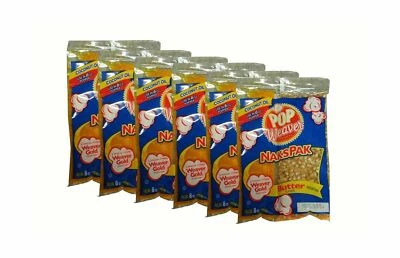 Pop Weaver Naks Pak 8 oz Butter Flavored Coconut Oil Popcorn 6 pack High quality