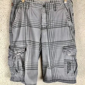Vintage No Fear Plaid Cargo Baggy Pocket Shorts Mens Size 30 original classic - Picture 1 of 9