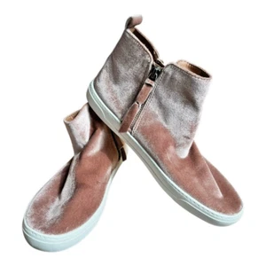 $130 NEW Dolce Vita XARIA High Top Sneakers Blush Velvet Slip On Shoes 9 - Picture 1 of 10