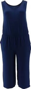 Comfort Code Stretch Jersey Tank Jumpsuit Blue Depths 1X NWOT (797) - Picture 1 of 8