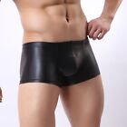 Men's Underwear PU Sexy Shine Shiny Shorts Stripper Swim Breifs Trunks Briefs