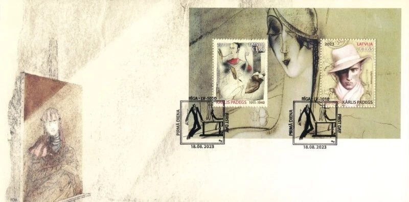 Latvia 2023 (16) Famous latvian painters - Karlis Padegs (unaddressed FDC) - Image 1 of 1