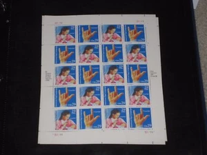 FOUR VFMNH Sheets-20 of the 1993 Deaf Communication stamps - Scott #2783-84 2783 - Picture 1 of 1