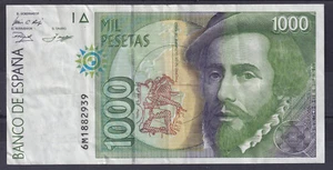 BILLETE ESPAÑA 1000 PESETAS AÑO 1992 HERNAN CORTES - SERIE 6M - MBC- - Picture 1 of 2