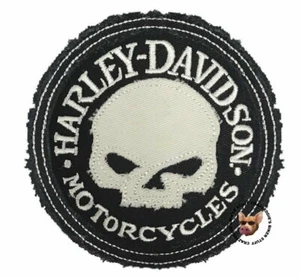 Harley Davidson® Original Willie G Skull Frayed Emblem Weste Patch Obsolete - Bild 1 von 3
