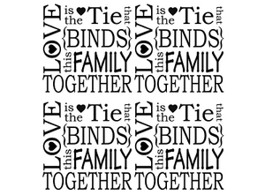 Love is the Tie That Binds 8 pcs 1.75 Inch Black Fused Glass Decals - Picture 1 of 1