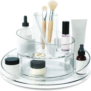 Organizador de Maquillaje Cascada Giratorio Cosmético Almacenamiento Soporte Caja Transparente - Imagen 1 de 11