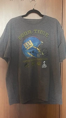 Gray NFL Team Apparel Men’s XL NY Giants T-Shirt 4-Time Super Bowl Champions - Image 1 of 3