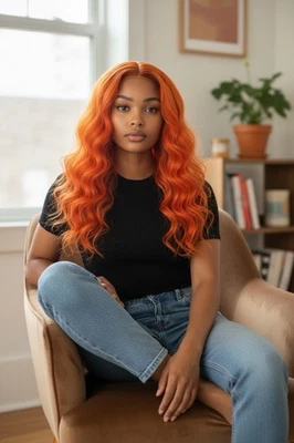 Peluca rizada naranja. Marca Rebel Gypsy Foto 1 de 4