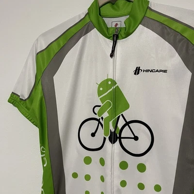 Camiseta deportiva rara Hincapie Google Android para montar en bicicleta blanca verde talla 2XL Foto 1 de 4