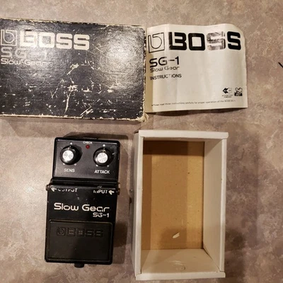 Pedal de efectos para guitarra compacta vintage BOSS SG-1 Slow Gear violín negro funciona Foto 1 de 4