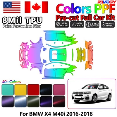 Película de protección de pintura PPF precortada de color para BMW X4 M40i 2016-2018 Foto 1 de 4