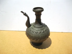 Jarra de agua antigua de cobre de Oriente Medio de 13" - Imagen 1 de 8