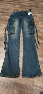 Hot Topic American Bazi Dark Blue Jeans Size Large New With Tags. 2072 - Picture 1 of 11