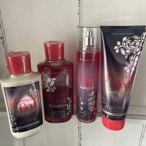 Seltenes Bath & Body Works Forever Red Vanilla Rum 4-teiliges Geschenkset - Bild 1 von 5