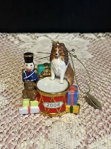 Danbury Como Nuevo Sheltie Collie 2008 Anual "Baterista de Navidad" Ornamento - Imagen 1 de 6