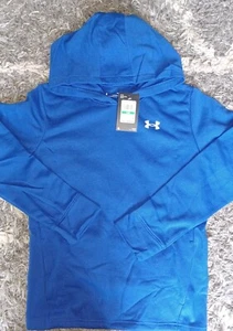Boys under Armour fleece hoodie new blue logo size large 14/16 - Picture 1 of 2