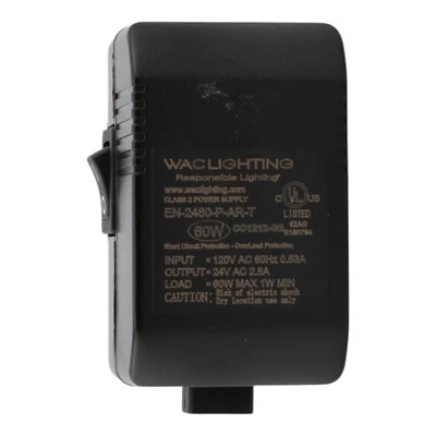 NEW WAC Lighting EN-2460-P-AR-T 60W 120V/24V Plug-in Transformer - Image 1 of 4