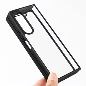 For Samsung Z Fold5 Anti-Scratch Acrylic Clear Rubber Hard case Frame back cover - Picture 1 of 12