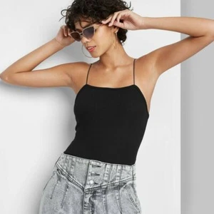 Women's Spaghetti Strap Bodysuit - Wild Fable Black S - Picture 1 of 4