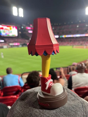 St Louis Cardinals Mini Fredbird Leg Lamp - Christmas Story in July 7/17/23: NIB Cover