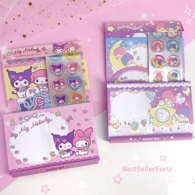 Sanrio Stationery Lined Letter Set 30 Writing Paper 12 Envelope 10 Seal Sticker - Image 1 of 2