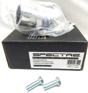 Carcasa termostato refrigerante motor cuello agua cromado Chevy V8 montaje 1/2NPT - Imagen 1 de 2