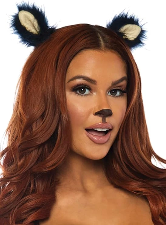 Leg Avenue 2PC Furry ear clips Black - Image 1 of 1