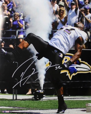 Foto autografiada/firmada por Ray Lewis Baltimore Ravens 16x20 Beckett 38894 Foto 1 de 2