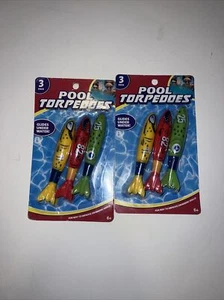 Pool Torpedoes, Swim, Dive Glide Under Water, 2 pack with 6 total Aquatic - Picture 1 of 5