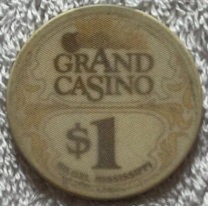 GRAND CASINO $1 Table Chip Obsolete Closed Biloxi Mississippi* - Picture 1 of 2