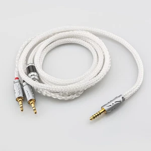 Hi-End Pure Silver Wire Headphone Upgraded Cable 4.4mm Plug to 2x 3.5mm HIfiman - Picture 1 of 9