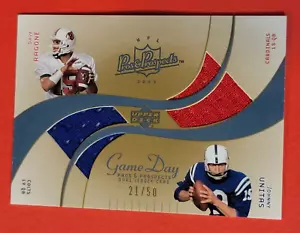CARTA MAGLIA GIOCO JOHNNY UNITAS USATA #d21/50 DAVE RAGONE LOUISVILLE CARDS COLTS - Foto 1 di 3