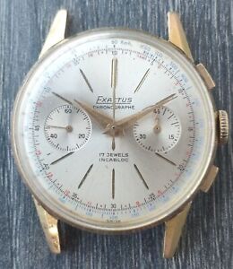 montre chronographe à remontage manuel Exactus vintage pour homme Landeron 248