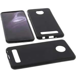 Custodia per Motorola Moto Z4 Play Custodia Cellulare TPU Gomma Custodia Nera - Foto 1 di 5