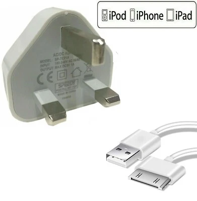 100% Genuine CE Charger Plug & Cable For IPhone 4/4s/3/3gs/ IPad 1,2,3/IPod Nano - Image 1 of 4